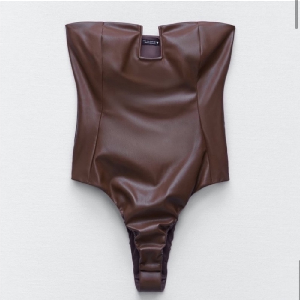 NWT Zara Leather Bodysuit Size XS